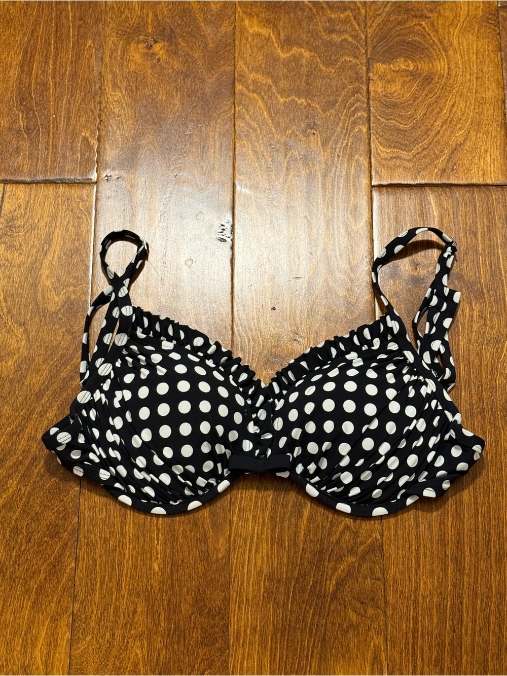BLEU Rod BEATTIE size 10 Black and White Polka Dot Bikini Top (push up)